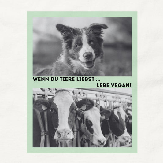 Hund vs. Kuh, veganes Tierliebe Statement, veganes T-Shirt, Unisex