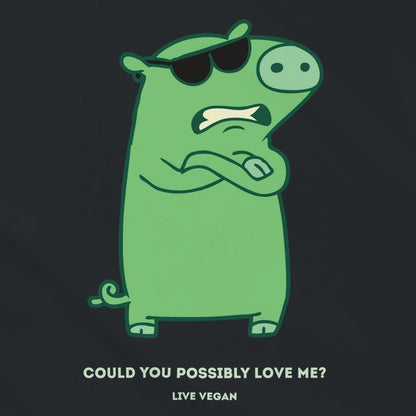 Pissed Pig, frustriertes grünes Schwein, talliertes veganes Racerback-Tanktop