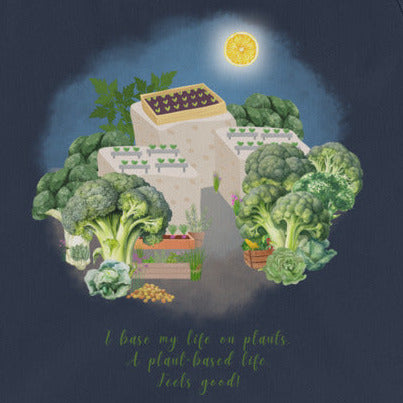 I base my life on plants, a plant-based life, Pflanzenkost, Gemüse & Tofu, veganes Tanktop