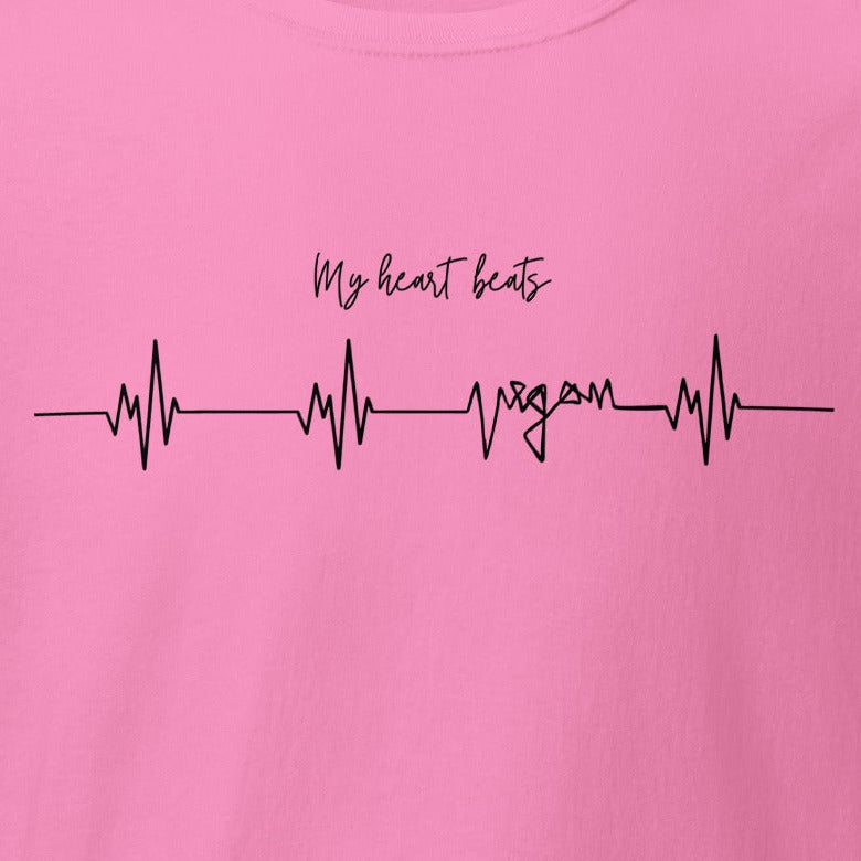 My heart beats vegan, Herzschlag, Herzfrequenz, veganes T-Shirt, Unisex
