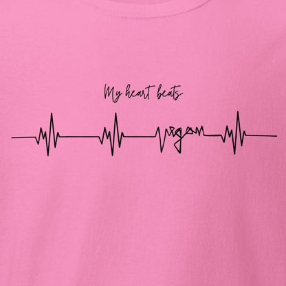 My heart beats vegan, Herzschlag, Herzfrequenz, veganes T-Shirt, Unisex