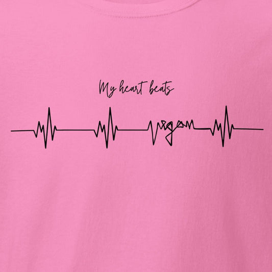 My heart beats vegan, Herzschlag, Herzfrequenz, veganes T-Shirt, Unisex