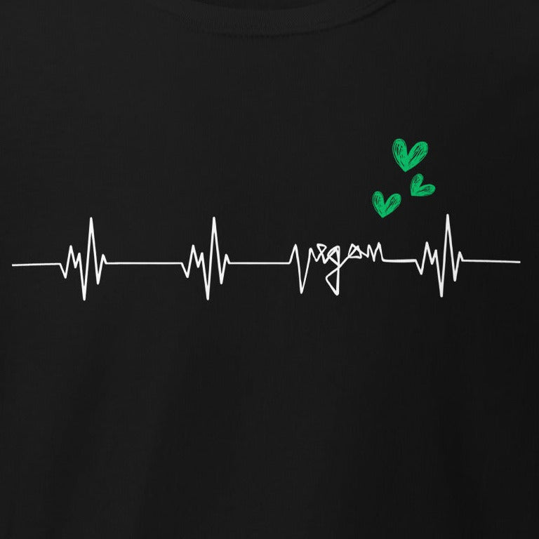 Veganer Herzschlag mit grünen Herzchen, veganes Bio T-Shirt, Stanley/Stella, Unisex