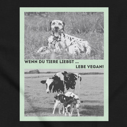 Dalmatiner vs. Kuh & Kälber, veganes Tierliebe Statement, veganes T-Shirt, Unisex