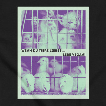 Katzen vs. Hühner (mint), veganes Tierliebe Statement, veganes T-Shirt, Unisex