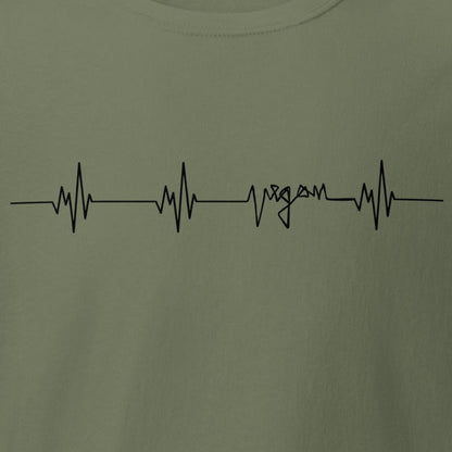 Vegane Herzfrequenz, Herzschlag mit "vegan", minimalistisch, veganes T-Shirt, Unisex