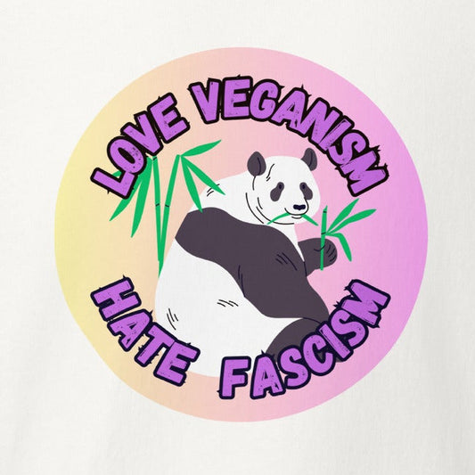 Love Veganism Hate Fascism Panda, vegane Antifa, veganes T-Shirt, Unisex