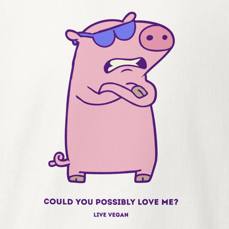 Pissed Pig, frustriertes rosa Schwein, Statement-Shirt, veganes Tanktop