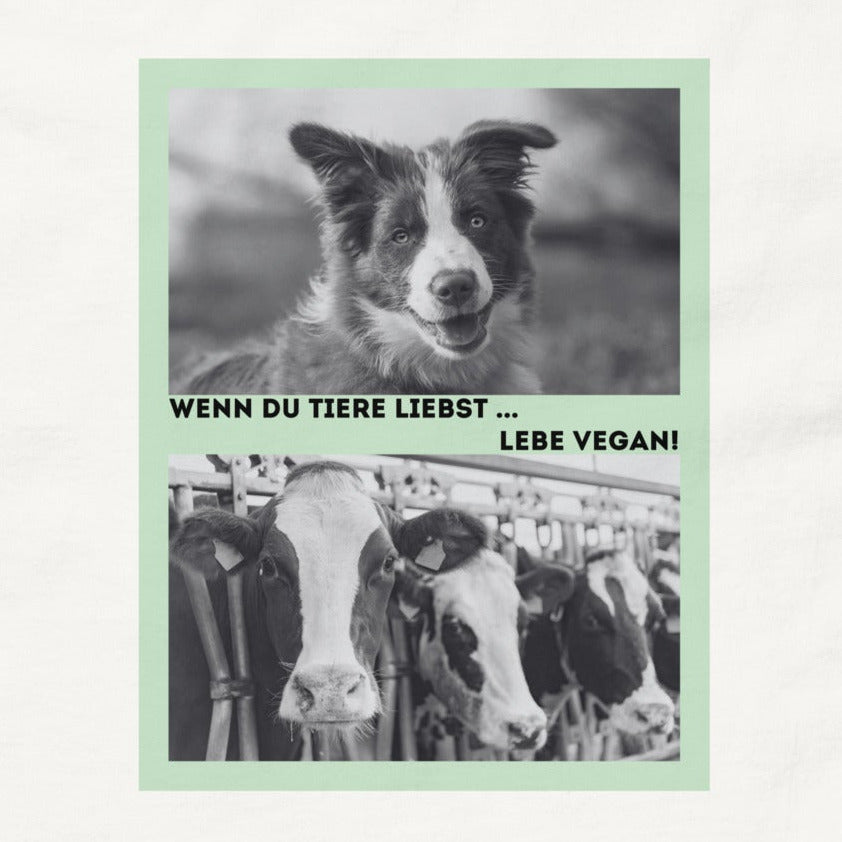 Hund vs. Kuh, veganes Tierliebe Statement, veganes T-Shirt, Unisex