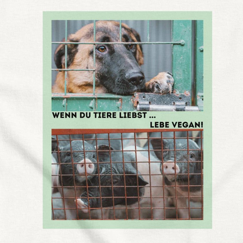 Dog vs. Pig, Vegan Animal Love Statement, Vegan T-Shirt, Unisex