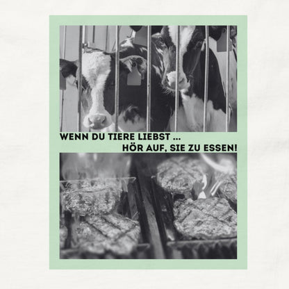 Kalb vs. Steak, veganes Tierliebe Statement, veganes T-Shirt, Unisex