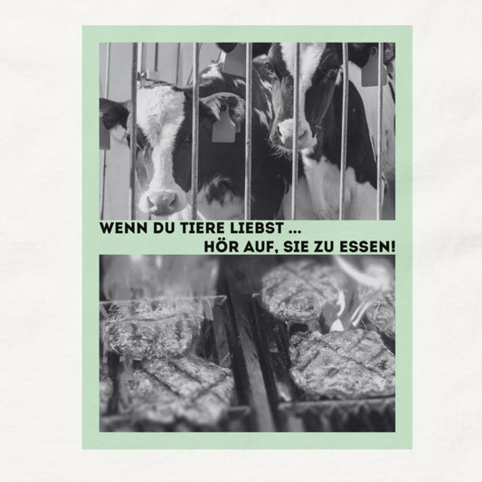 Kalb vs. Steak, veganes Tierliebe Statement, veganes T-Shirt, Unisex