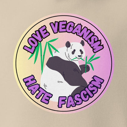 Love Veganism hate Fascism Panda, vegan Antifa, veganer Bio-Hoody Stanley/Stella, Unisex