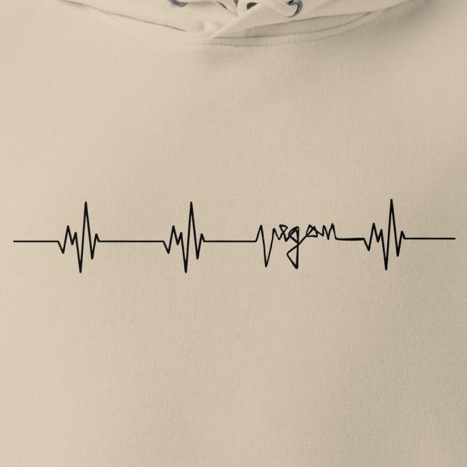 Vegan Heatbeat, Herzschlag mit "vegan", veganer Bio-Hoodie Stanley/Stella, Unisex