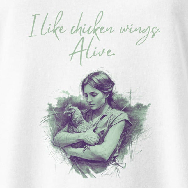 I like chicken wings. Alive. Hühner-Motiv gegen Fleisch, veganes Tanktop