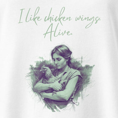 I like chicken wings. Alive. Hühner-Motiv gegen Fleisch, veganes Tanktop